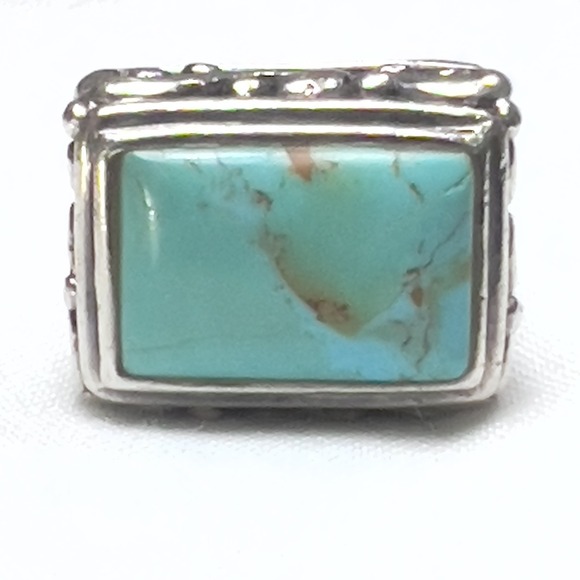 Ornate Filigree BARSE Sterling Silver 925 Turquoise Ring Sz 6.5 - Picture 6 of 11